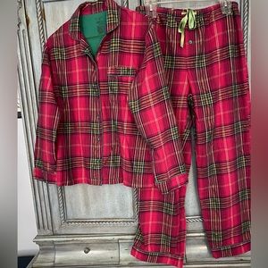 Red and green plaid PJs